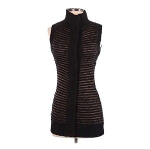 Rachel Roy XS Striped Knit Duster Vest Goth Whimsigoth Cozy